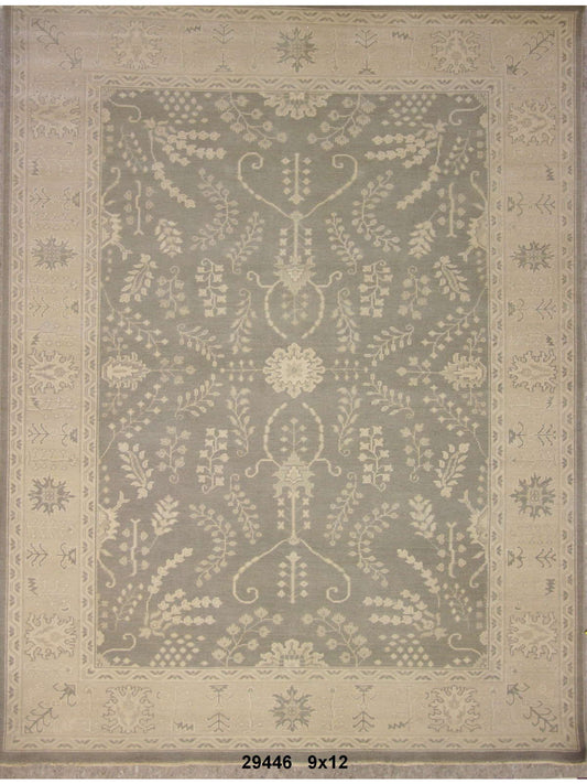 Traditional L.Grey AH15682 9x12 Hand Knotted Area Rug from India