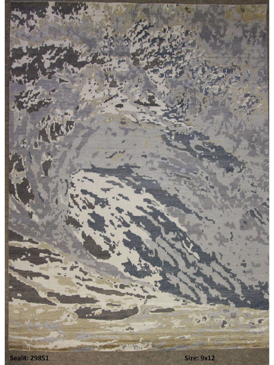 Modern Multi SE-5092 9x12 Hand Knotted Area Rug from India