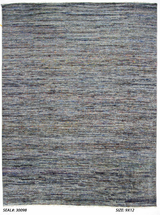 Modern M6 G HPT-111 9x12 Hand Knotted Area Rug from India
