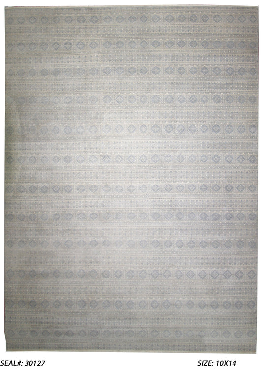Modern Grey NS-24 10x14 Hand Knotted Area Rug from India