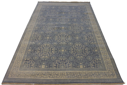 Modern Grey N-62 6x9 Hand Knotted Area Rug from India