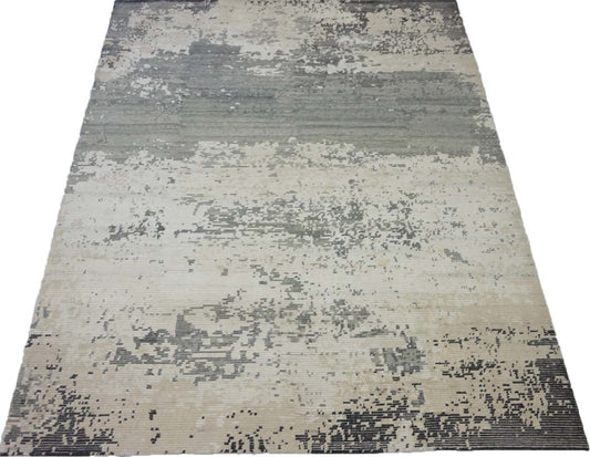 Modern Beige OM6BL 8x10 Hand Knotted Area Rug from India