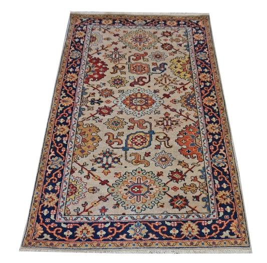 Traditional Cream SERAPI-105 3x5 Hand Knotted Area Rug from India