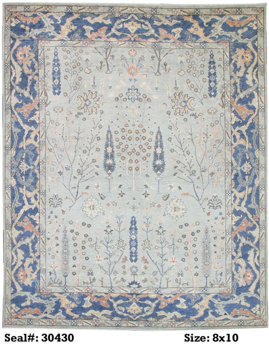 Modern Lblue SERAPI 7x10 Hand Knotted Area Rug from Afghanistan