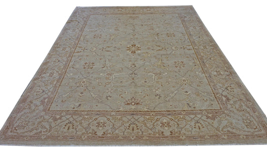 Traditional Beige OUSHAK 8x10 Hand Knotted Area Rug from Afghanistan