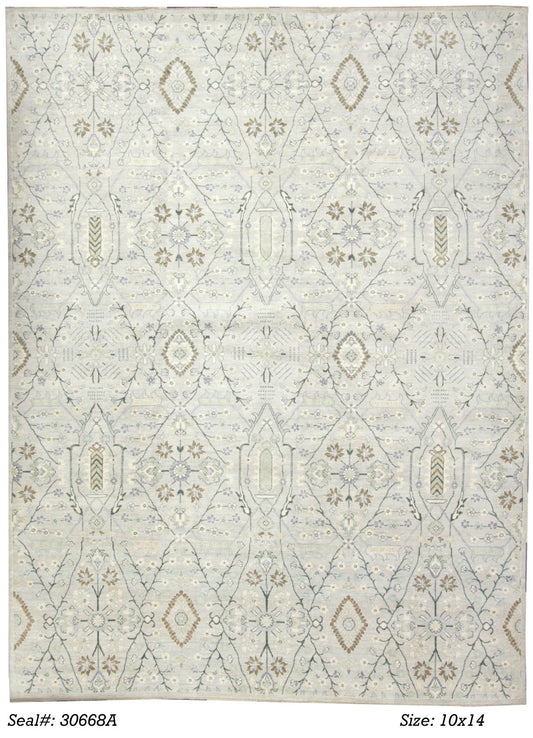 Traditional Multi AJ-3 10x14 Hand Knotted Area Rug from Pakistan