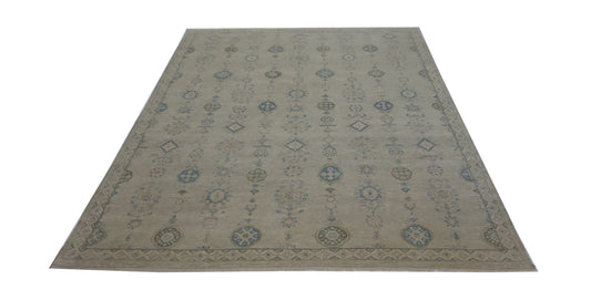 Traditional Grey AT-155 8x10 Hand Knotted Area Rug from India