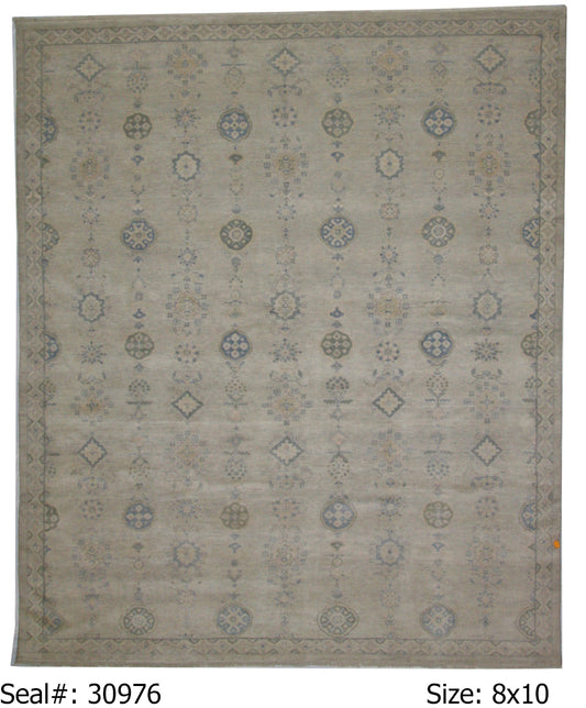 Traditional Grey AT-155 8x10 Hand Knotted Area Rug from India