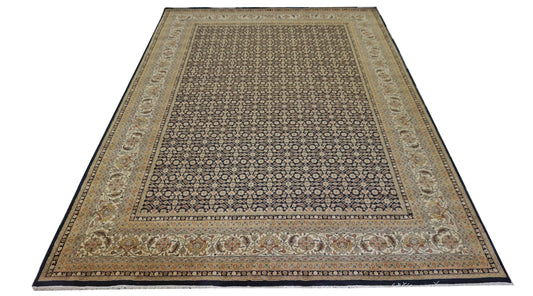 Traditional Black HERATI 9x12 Hand Knotted Area Rug from India