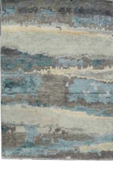 Modern Turquoise AE-02 2x3 Hand Knotted Area Rug from India