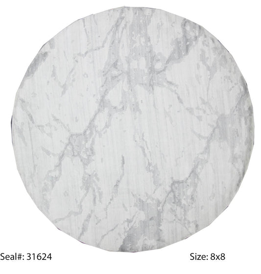 Modern Mix B1324 8ft Round Hand Knotted Area Rug from India