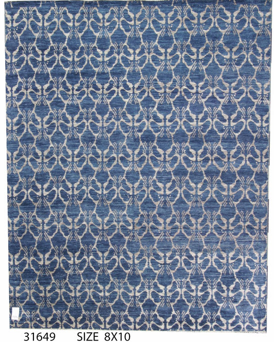 Traditional D.Blue GC154 8x10 Flat Weave Area Rug from Afghanistan