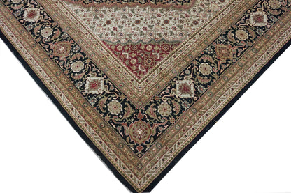 Traditional Blac MAHI 8x10 Hand Knotted Area Rug from India