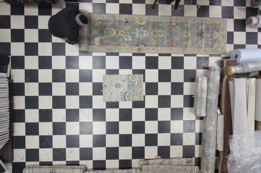 Traditional Silver AT-177 2x3 Hand Knotted Area Rug from India