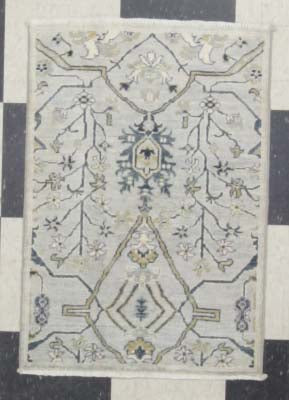 Modern Grey AJ-4 2x3 Hand Knotted Area Rug from Afghanistan