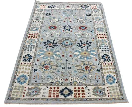 Traditional Silver 215 4x6 Hand Knotted Area Rug from India