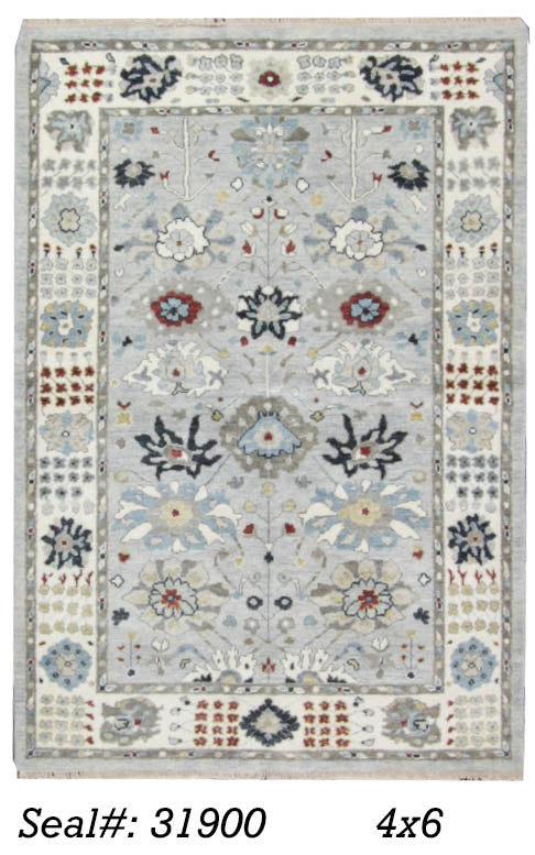 Traditional Silver 215 4x6 Hand Knotted Area Rug from India
