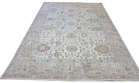 Modern Ivory TO-01 9x12 Hand Knotted Area Rug from India