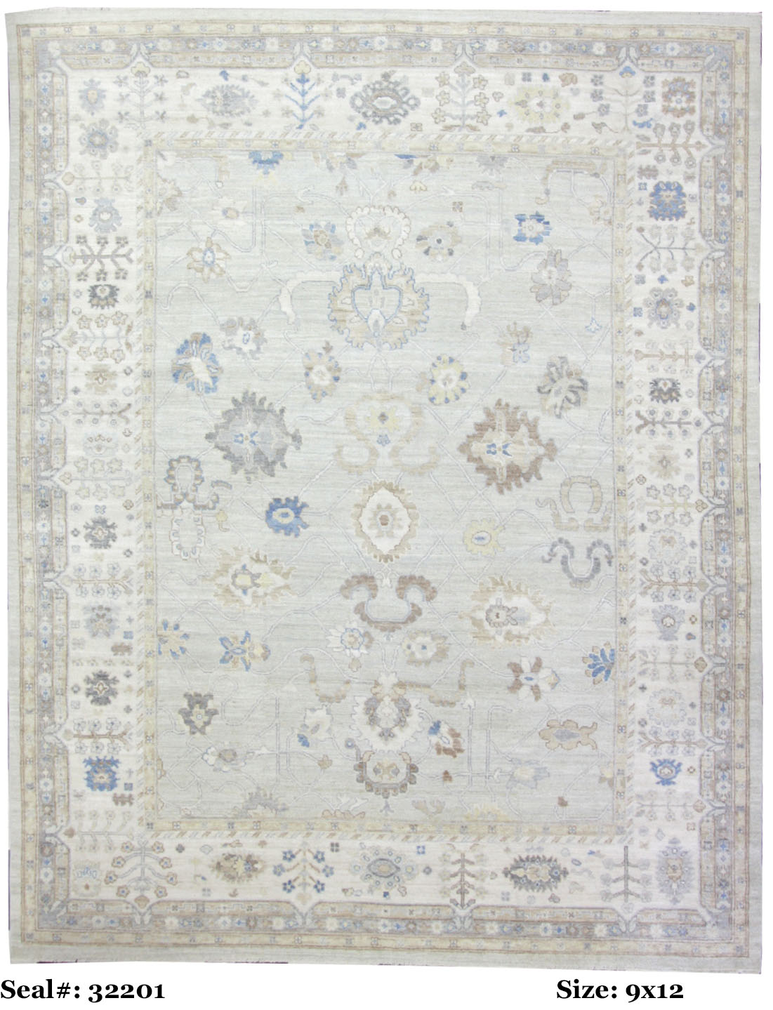 Traditional Multi OUSHAK 9x12 Hand Knotted Area Rug from Pakistan