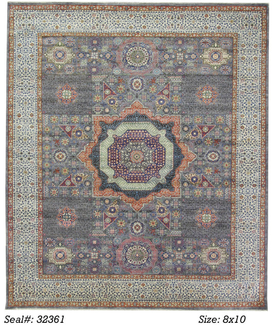 Traditional Multi SERAPI 8x10 Hand Knotted Area Rug from Pakistan