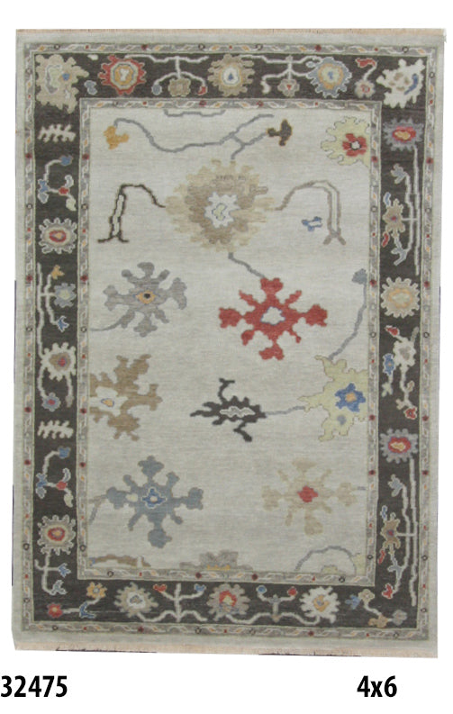 Traditional Silver AT-165 4x6 Hand Knotted Area Rug from India