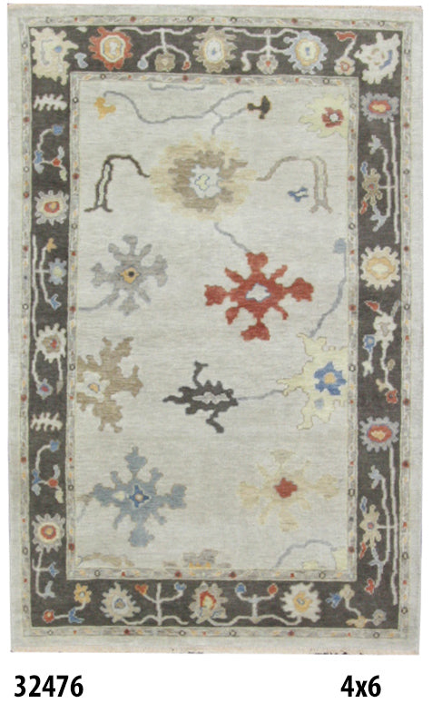 Traditional Silver AT-165 4x6 Hand Knotted Area Rug from India