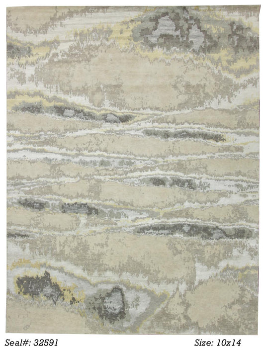 Modern Bruntgold AV-02 9x12 Hand Knotted Area Rug from India