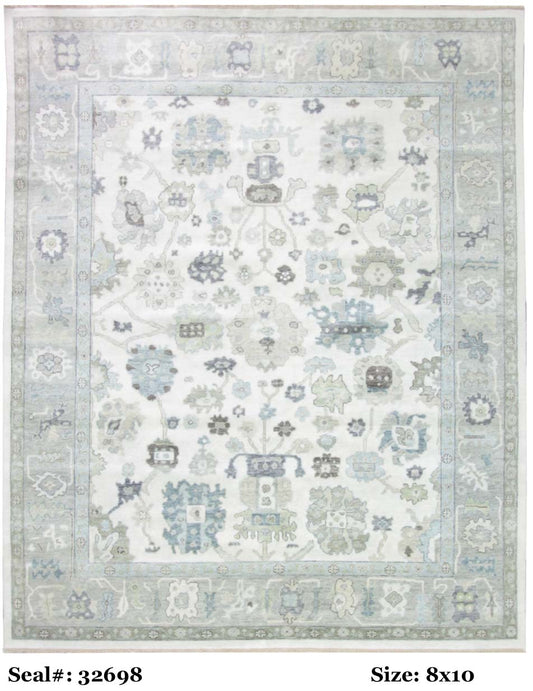 Traditional Ivory AT-236-03 8x10 Hand Knotted Area Rug from India