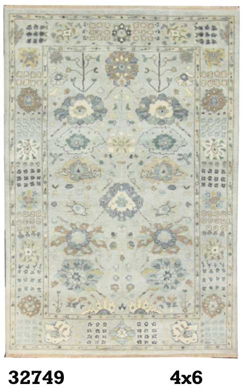 Traditional Grey AT-215 4x6 Hand Knotted Area Rug from India