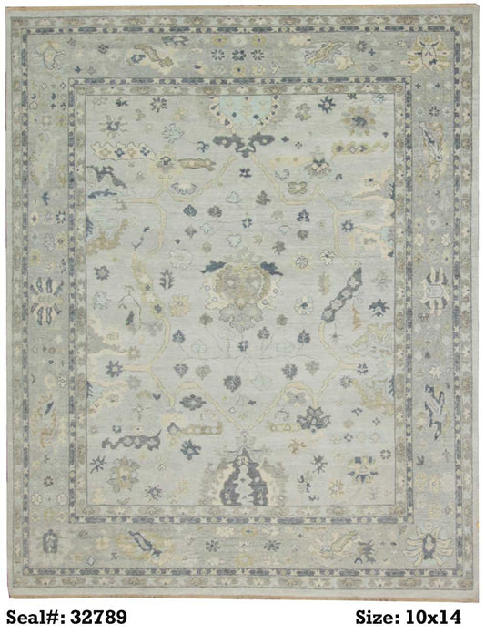 Traditional Silver AT-146 10x14 Hand Knotted Area Rug from India