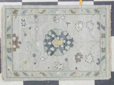Traditional Grey AT-161 2x3 Hand Knotted Area Rug from India