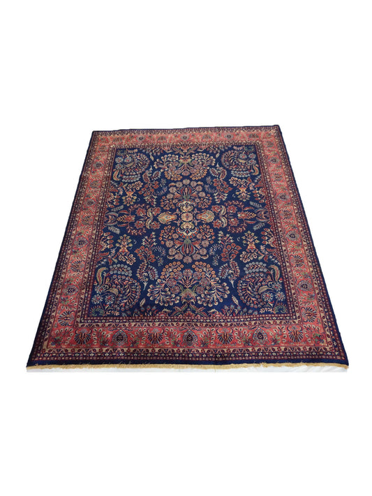Traditional Navy SARUKH 8x10 Hand Knotted Area Rug from India