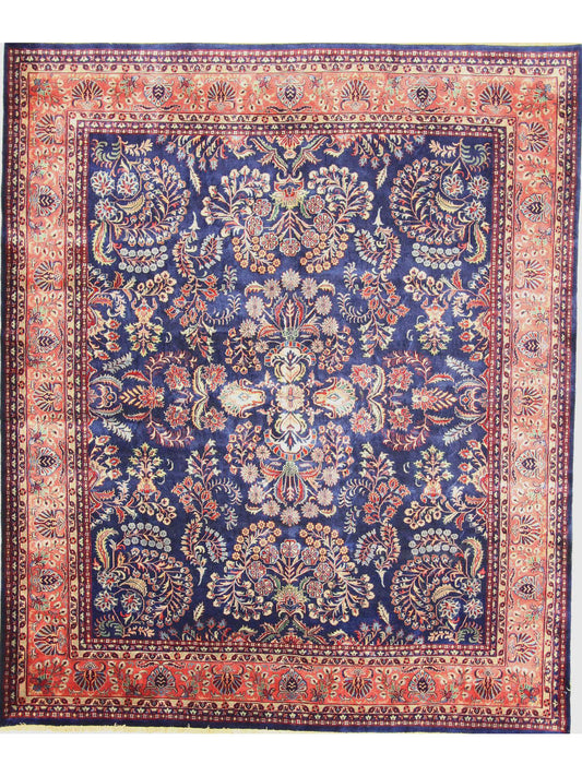 Traditional Navy SARUKH 8x10 Hand Knotted Area Rug from India