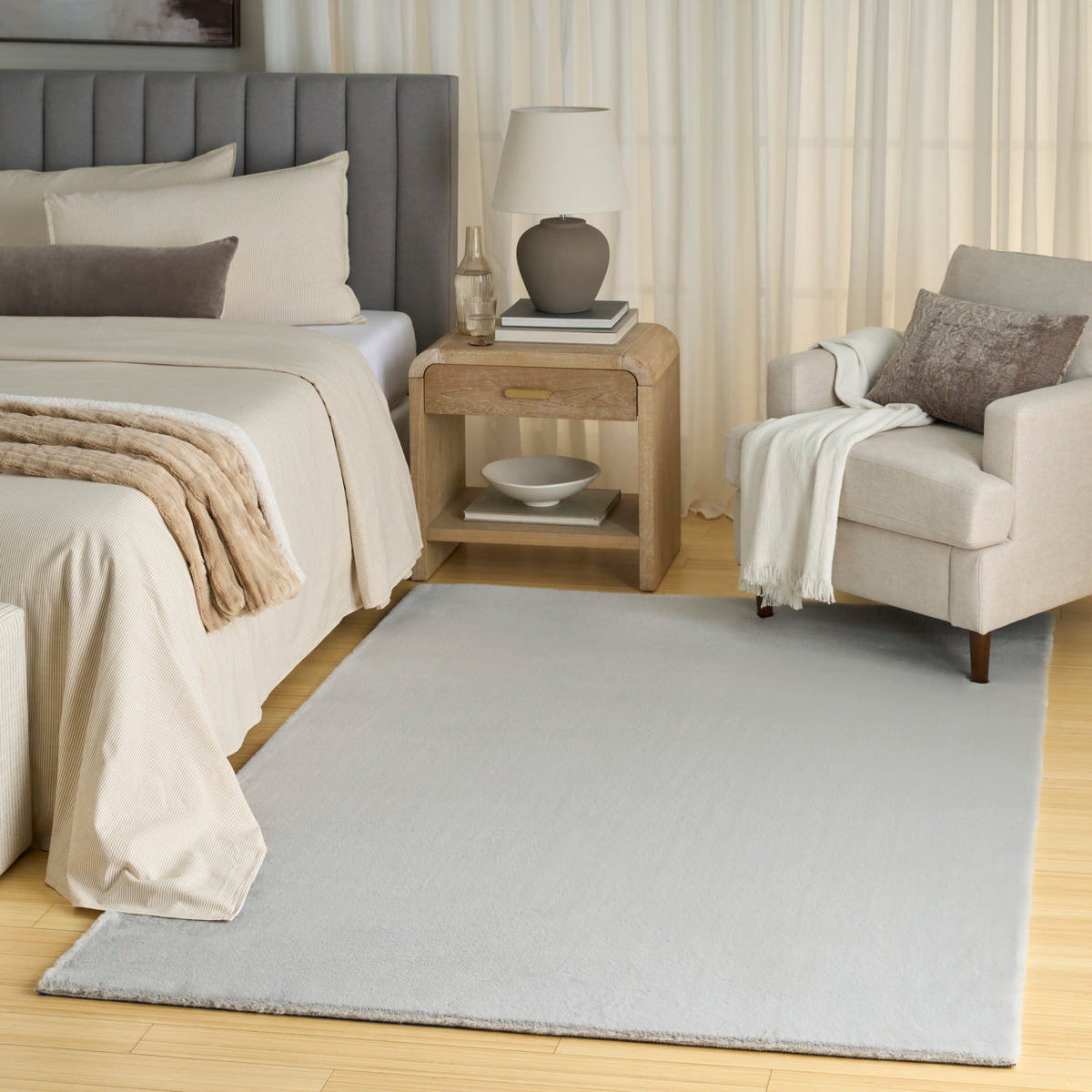 Nourison Home Soft Plush Rabbit Fur Sff01 Area Rugs Collection