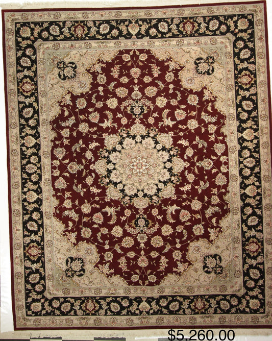 Traditional Red MEDELIAN KASHAN 8x10 Hand Knotted Area Rug from India