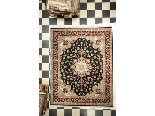 Traditional Black MED.KASHAN 8x10 Hand Knotted Area Rug from China