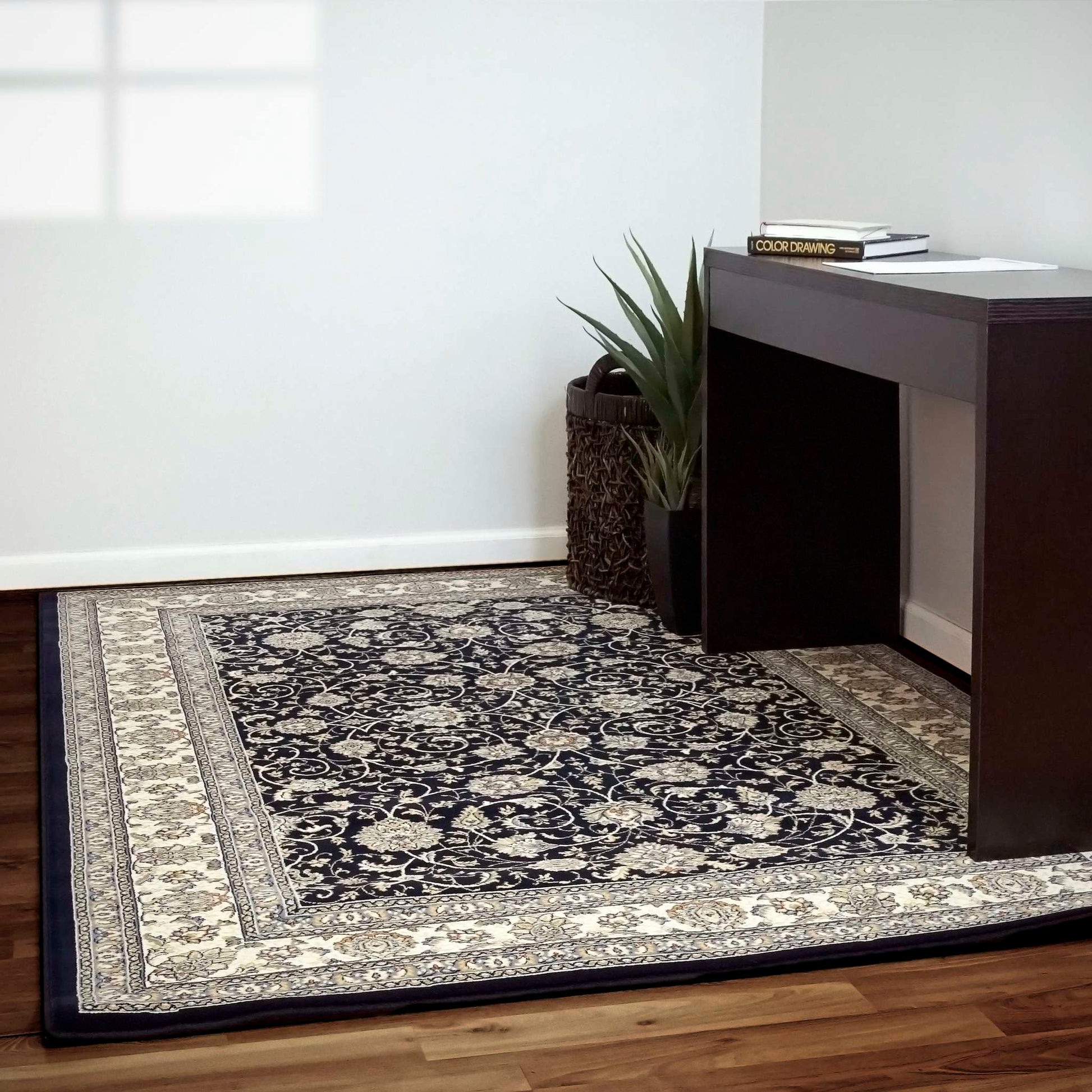 Dynamic Ancient Garden 57120 Navy Area Rug Collection