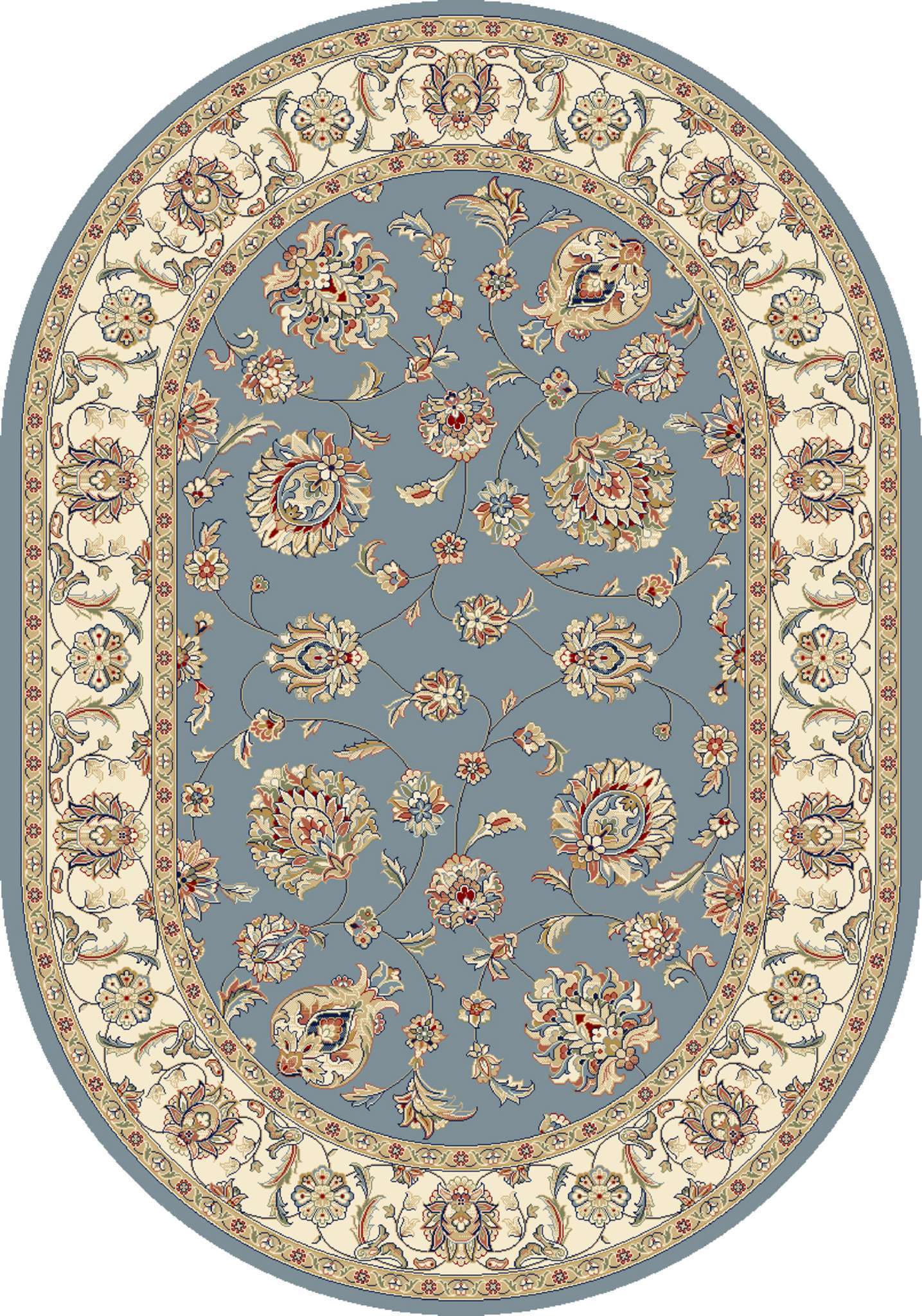 Dynamic Ancient Garden 57365 Lt.Blue-Ivory Area Rug Collection