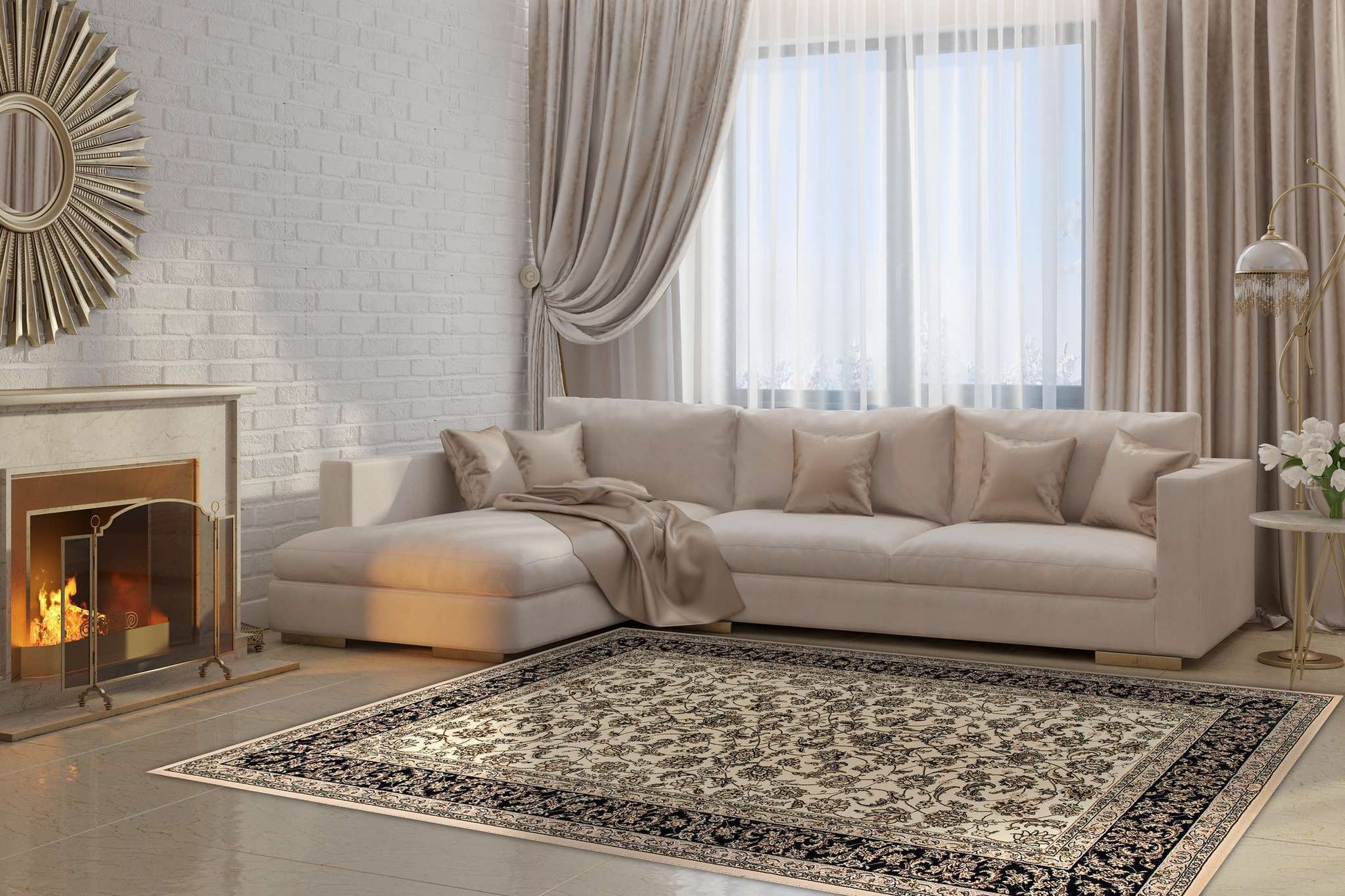 Dynamic Brilliant 72284 Ivory Area Rug Collection
