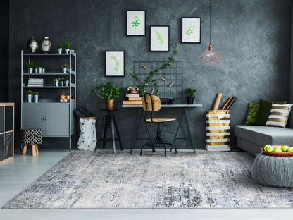 Dynamic Icon 9320 Grey-Blue Area Rug Collection