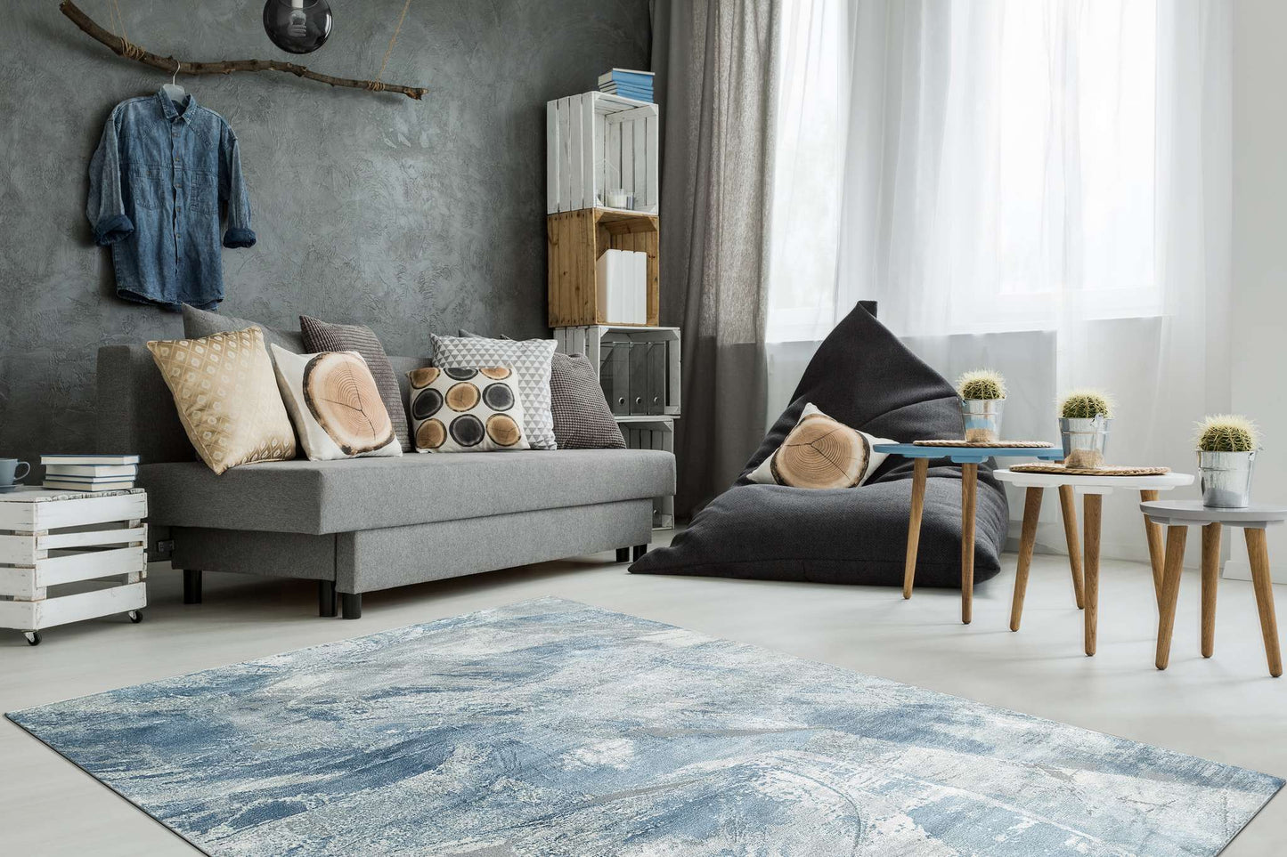 Dynamic Leda 9864 Ivory-Blue Area Rug Collection