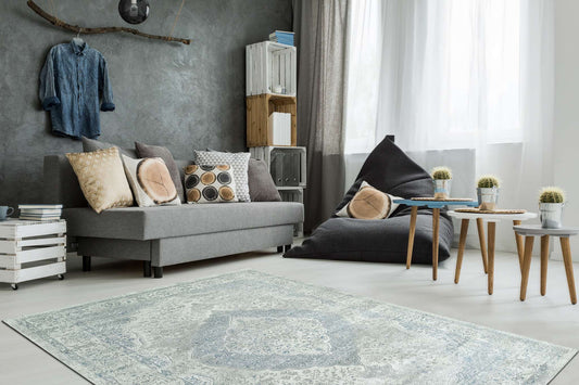 Dynamic Leda 9866 Ivory-Blue Area Rug Collection
