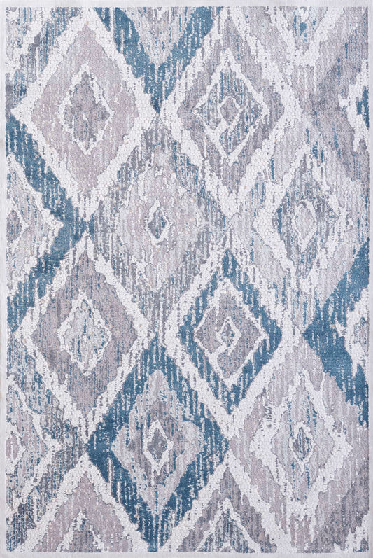 Dynamic Mosaic 1669 Cream-Grey-Blue Area Rug Collection