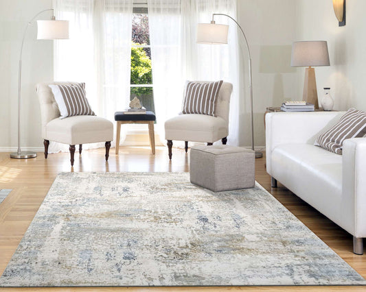 Dynamic Quartz 27050 Ivory-Blue Area Rug Collection