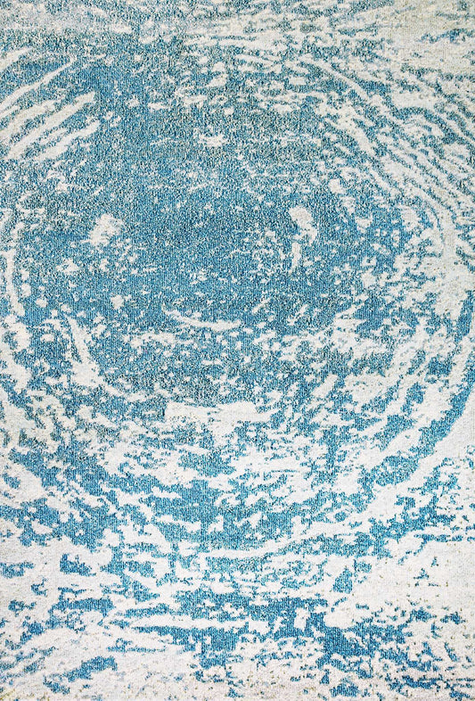 Dynamic Zodiac 6627 Aqua Blue Area Rug Collection